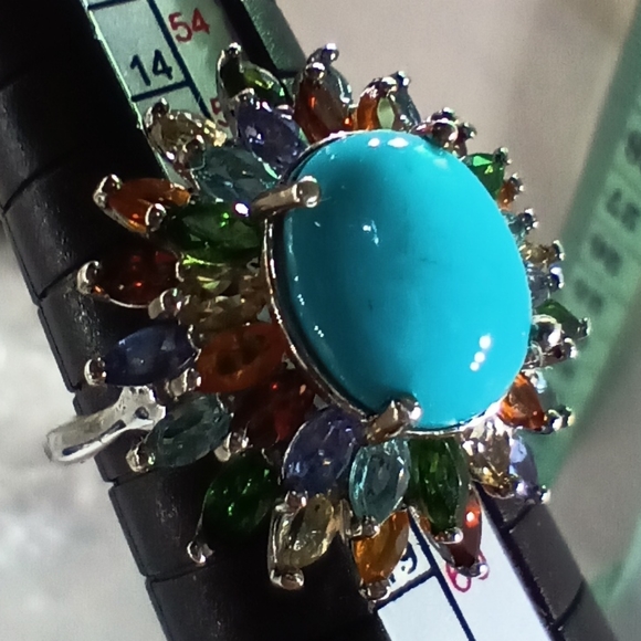 Sleeping Beauty Turquoise Sterling Silver Ring Gemstones - Picture 2 of 9